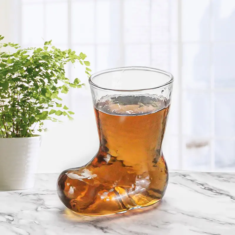 创意靴子高硼硅玻璃杯果汁杯个性