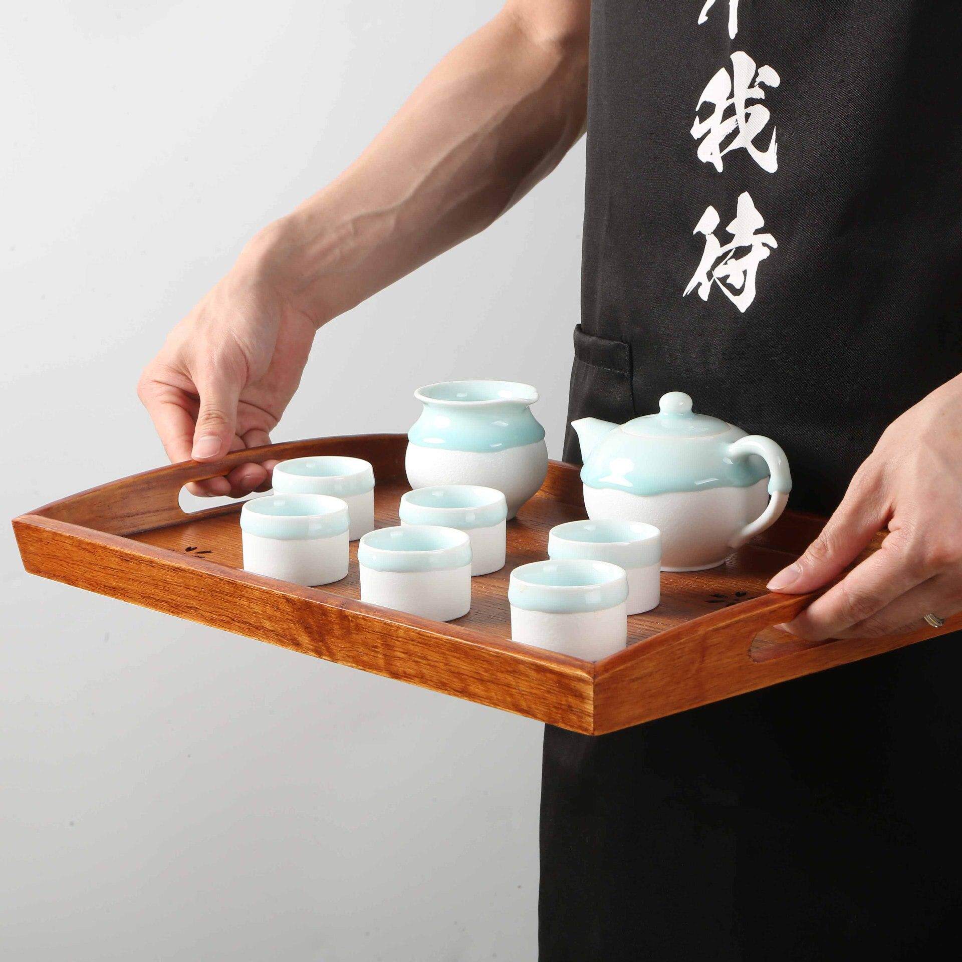 日式木质托盘长方形家用酒店茶具
