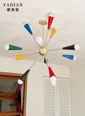 意大利Sputnik彩色烟花分子灯设计师孟菲斯中世纪客厅卧室楼梯吊