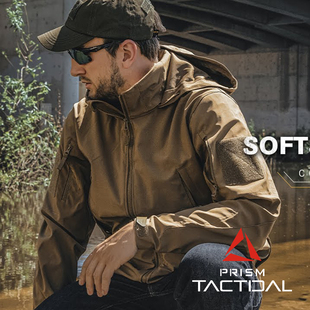 美国Condor战术软壳夹克男防水防风保暖透气立领外套风帽可收纳