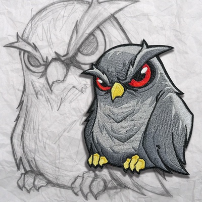 美国GP Dark Owl Embroidery暴躁的黑暗猫头鹰刺绣魔术贴士气章