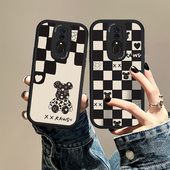 情侣A11X镜头全包个性 K10Pro创意男女软壳A7 K9S防摔K5 格子小熊适用OPPOA9手机壳A5潮牌新款 A9保护套K3