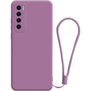 适用于华为nova7手机壳防摔nova7pro新款nova7se液态硅胶女樱花紫手绳5g活力版保护套简约男纯色2024新色外壳
