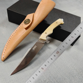 户外小刀手工锋利牛骨柄多功能便携刀具防身水果刀家用随身刀