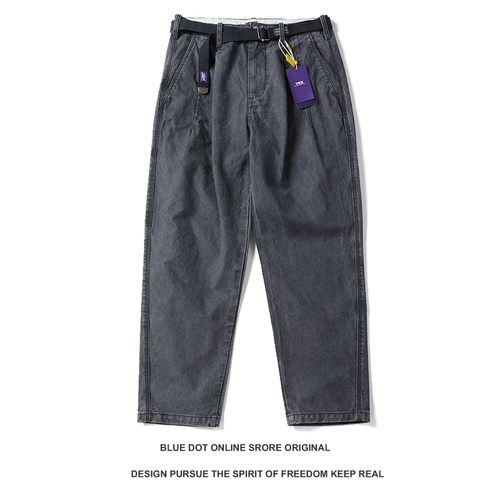 25SS秋冬青年潮牌加厚重磅370g红绳竹节棉宽松微锥工装裤休闲裤子