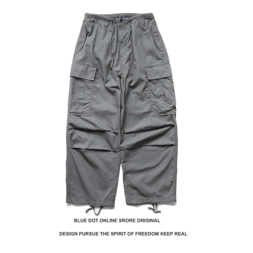 日系复古cargo pants青年伞兵工装裤男女美式拖地多口袋休闲裤潮