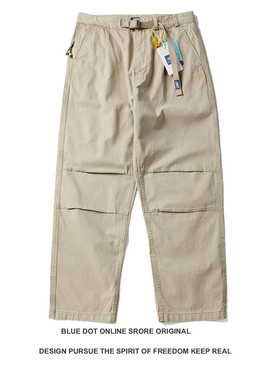 日系复古青年潮牌厚款面料阿美咔叽做旧Cargo锥形裤男休闲工装裤
