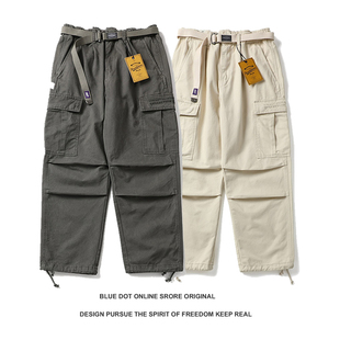 休闲阿美咔叽长休闲裤 男宽松直筒美式 裤 日系复古青年潮牌多袋工装