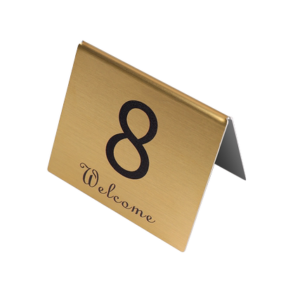 不锈钢金属桌号牌双面号码立式牌