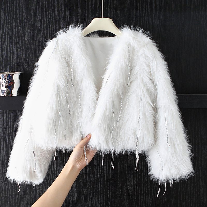 毛毛大衣仿皮草外套女童棉衣洋气