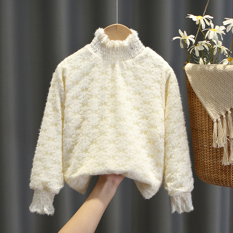 公主长袖加绒打底衫女童秋冬款