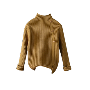 女童毛衣秋冬装新款女孩加绒加厚打底衫中大童半高领内搭针织童装