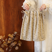 女童春装 女宝宝松紧腰蝴蝶结抽绳宽松休闲长裤 新款 韩系碎花直筒裤