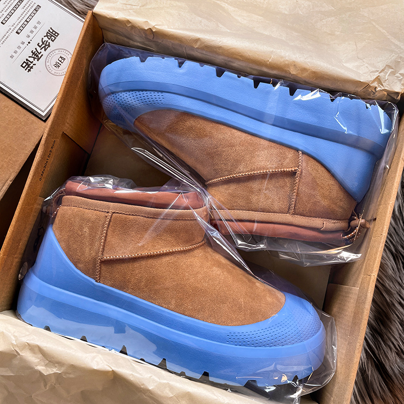 王一博同款塔斯曼雪地靴男款冬季皮毛一体加绒加厚抗寒保暖棉鞋女