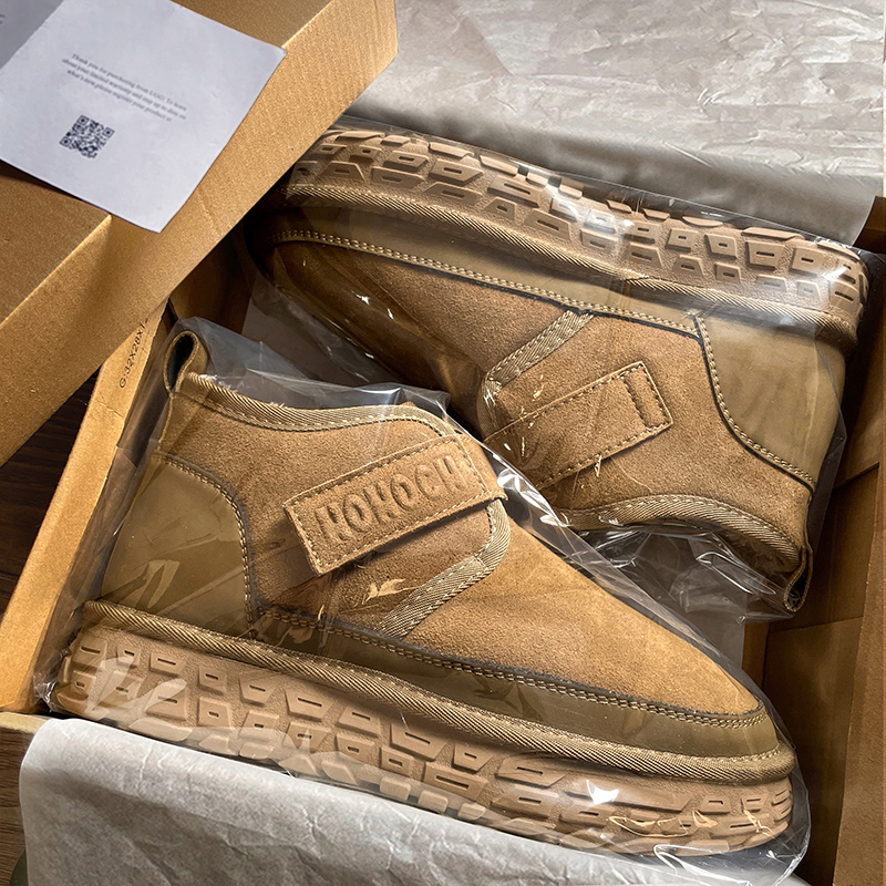 正品皮毛一体雪地靴男冬季2025新款加绒加厚保暖零下40度抗寒棉鞋