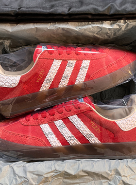 德国正品复古红色德训鞋男女款2026春季新款情侣百搭厚底休闲板鞋