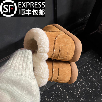 丑萌大头雪地靴女冬季2025新款小土豆毛毛短靴厚底加绒加厚大棉鞋