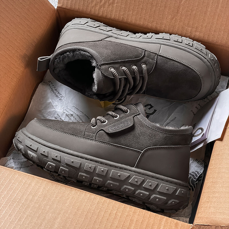 澳洲羊皮毛一体雪地靴碳灰冬季加绒加厚保暖2025新款户外防滑棉鞋,流行男鞋,时尚雪地靴,淘宝优惠券,粉丝福利购,淘宝优惠卷