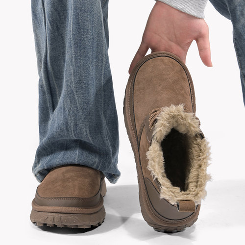 男士厚底雪地靴冬季加绒加厚保暖2025新款休闲户外防寒东北棉鞋潮