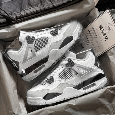 AJ4白水泥男鞋情侣厚底高帮休闲板鞋2025冬季新款篮球运动鞋子潮