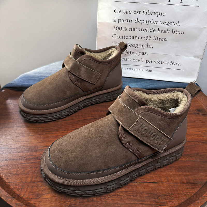 男士羊皮毛一体雪地靴男款冬季新款加绒加厚户外保暖厚底防滑棉鞋