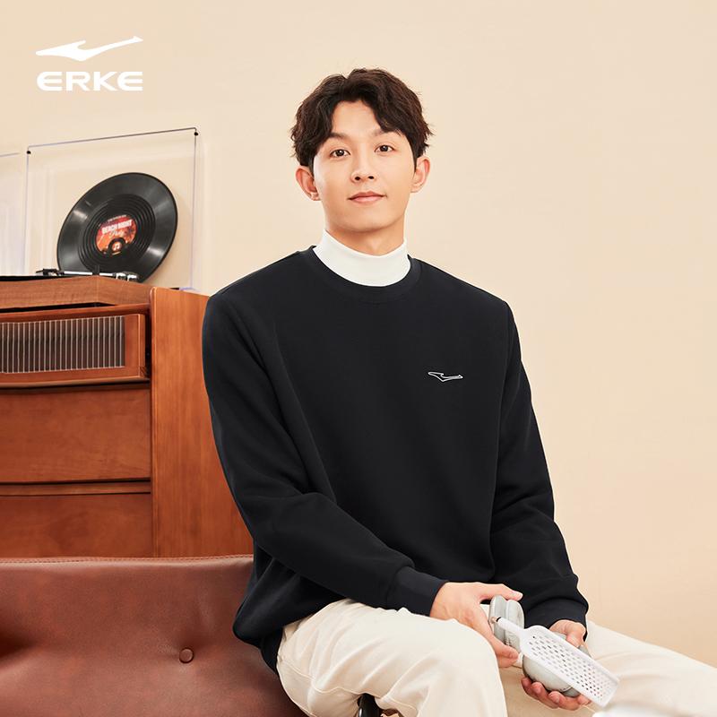 鸿星尔克卫衣男2025春秋新款男士男生运动服套头圆领上衣男款男装