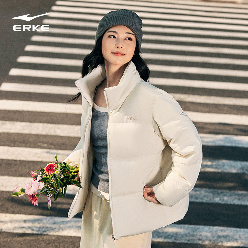 鸿星尔克羽绒服女款2025冬季新款女士三防运动面包服棉服夹克外套