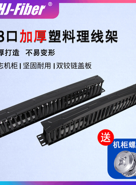 华杰恒讯定制理线架加厚塑料24档48口理线器机架式配线架理线槽网线电话线通用打线刀网络机柜螺丝机房走线槽