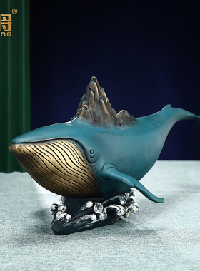 鲸山招财创意工艺品摆件送人礼品