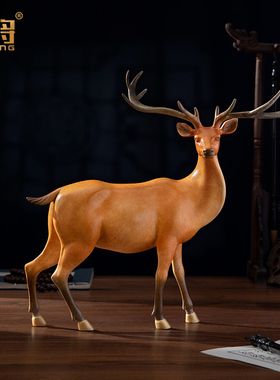 北将黄铜新中式室内鹿摆件礼盒装