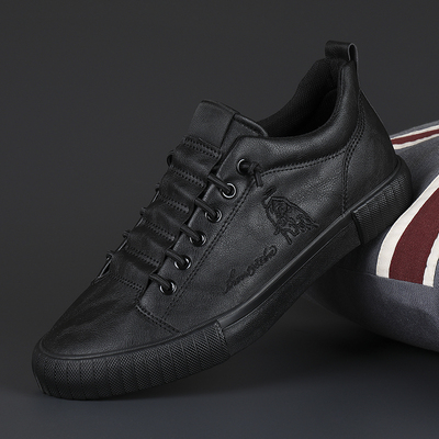 新款男鞋休闲鞋一脚蹬皮鞋板鞋