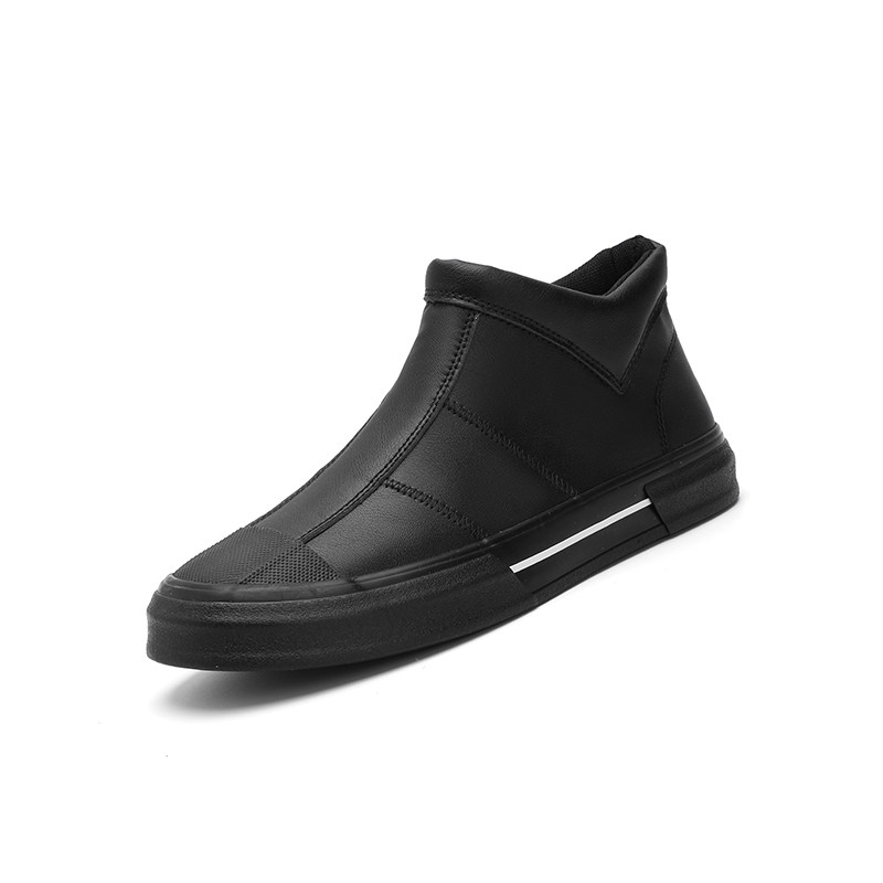 2026春季新款男鞋一脚蹬懒人鞋小众百搭拉链休闲鞋时尚潮流皮鞋