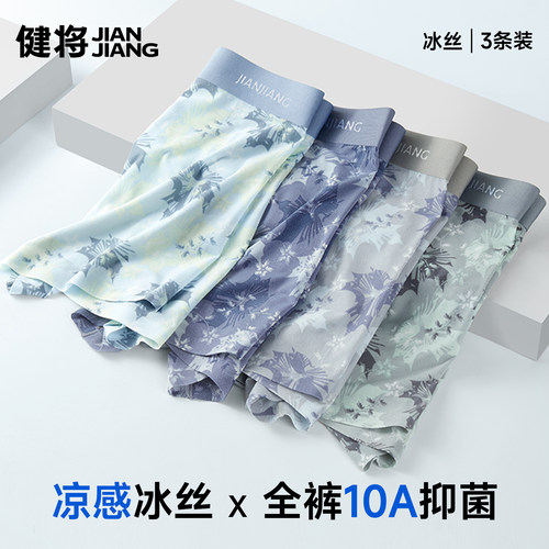 健将冰丝男士内裤无痕10A抗菌