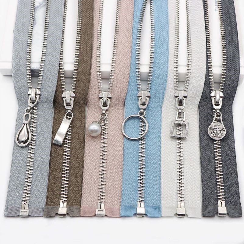 5号金属拉链高档真铜白金羽绒服开衫毛衣夹克皮衣外套拆卸拉锁