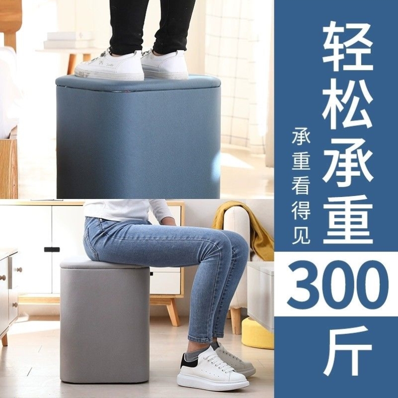 多功能收纳凳实木科技布储物沙发凳家用化妆凳换鞋凳收纳箱可坐人