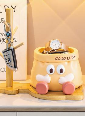 新款直销创意摆件仿纸袋树脂杂物整理玄关收纳装饰 家居茶几客厅