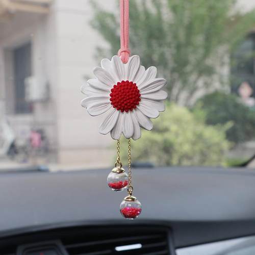 新款直销太阳花汽车挂件 小雏菊车载汽车后视镜挂饰 车内向日葵汽