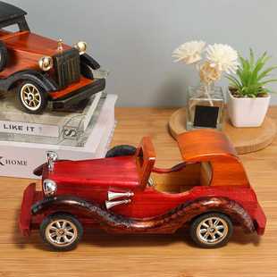 新款直销新款木质复古老爷车创意欧式家居桌面摆件汽车模型装饰工