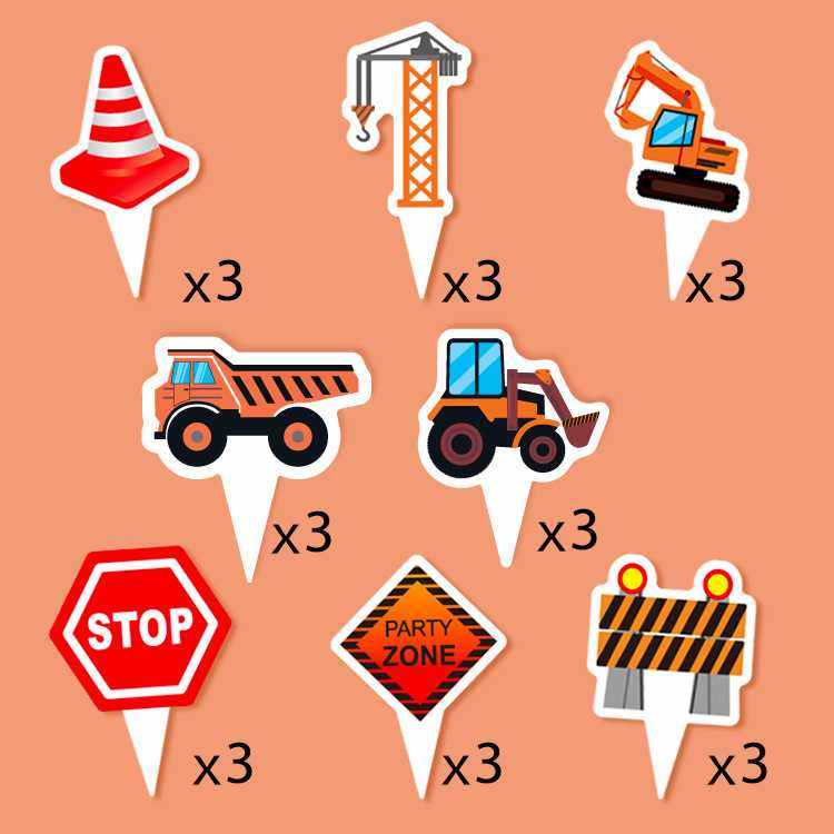 新款直销创意卡通工程车挖掘机蛋糕装饰插卡生日蛋糕装饰插牌插件,节庆用品/礼品,甜品台装饰,淘宝优惠券,粉丝福利购,淘宝优惠卷