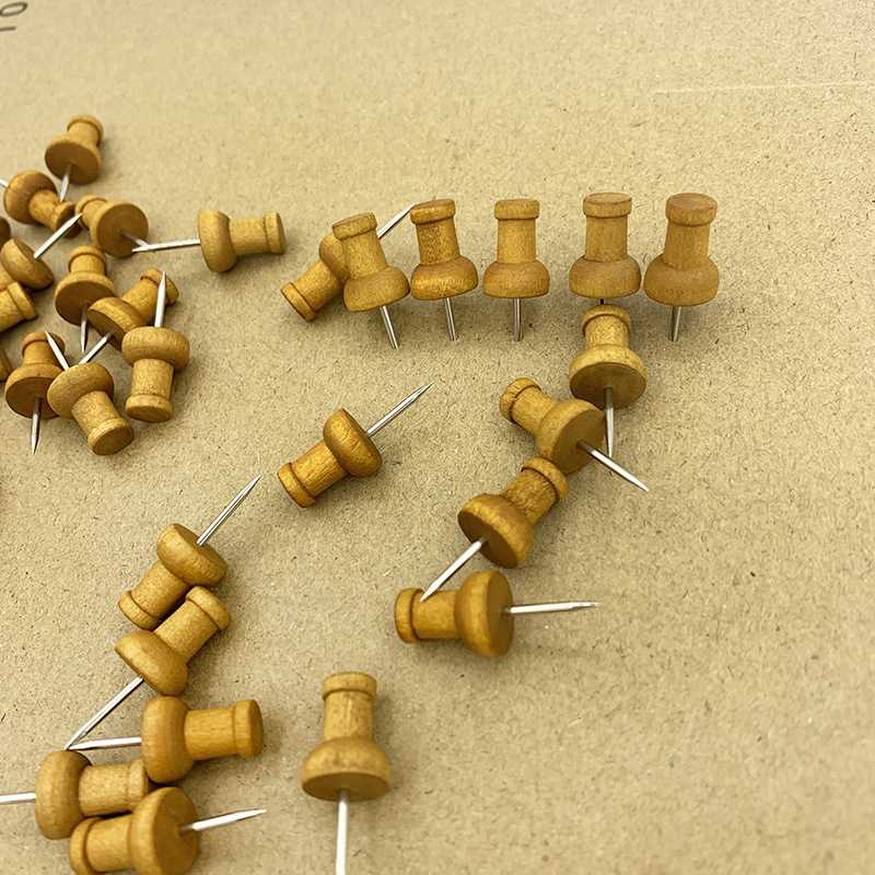 新款直销禾木 工字钉 木质图钉 原木板钉 多用途艺术创意标注钉供