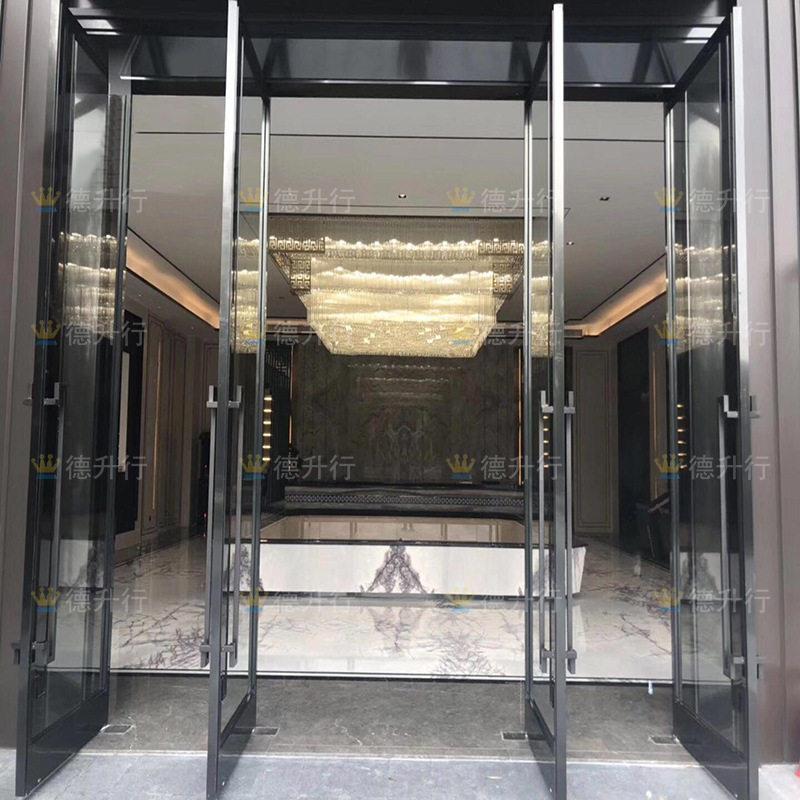 新款直销酒店入户地弹簧推拉不锈钢玻璃门碧桂园恒大新中式售楼部