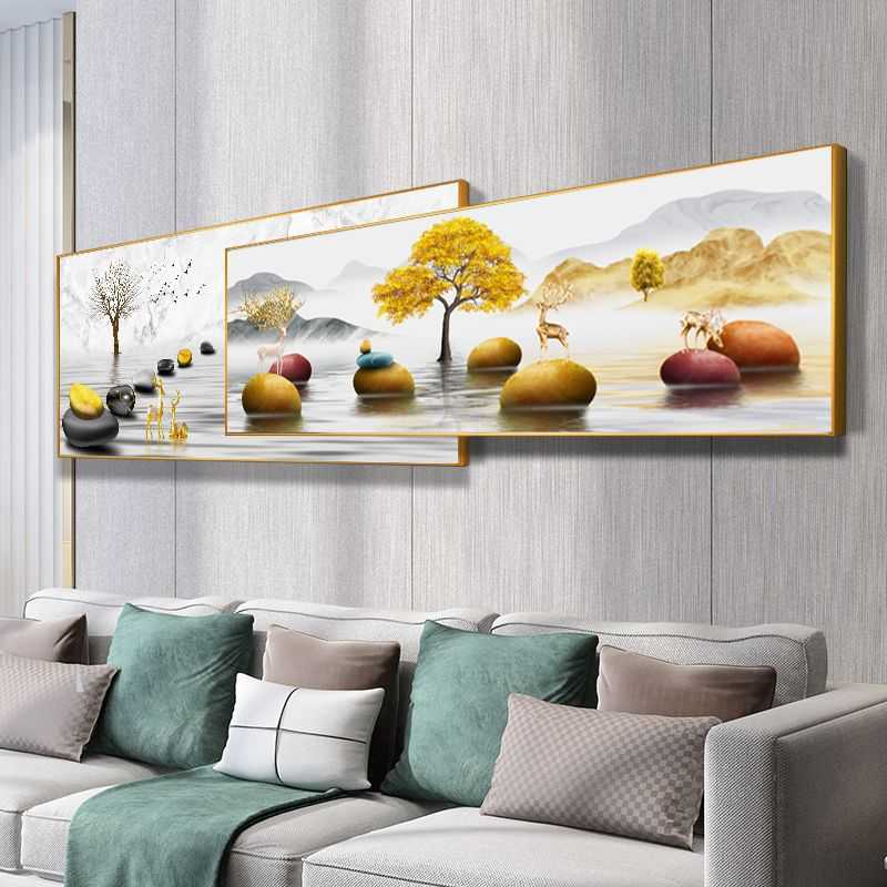 新款直销现代简约客厅晶瓷装饰画抽象背景挂画新中式墙画装饰壁画图片