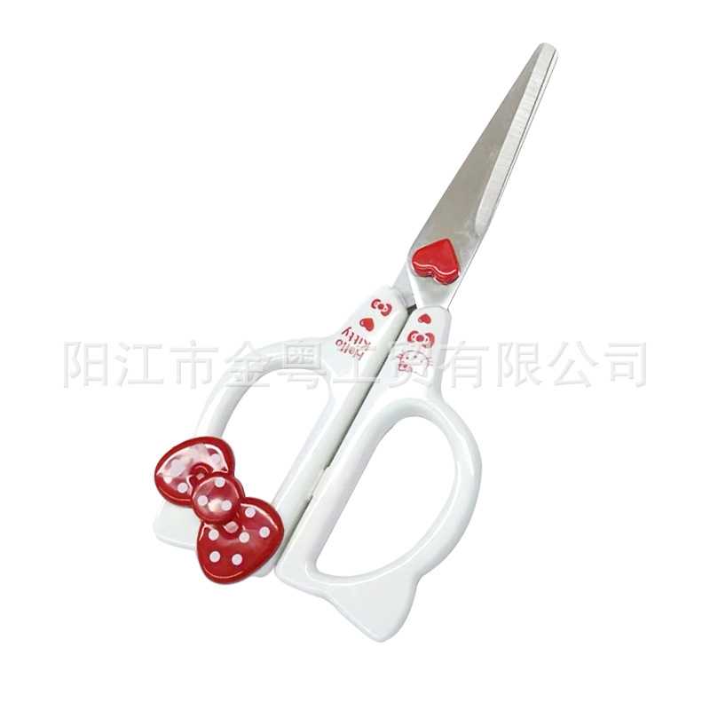 新款直销手工剪刀厨用剪子手工剪纸剪线头塑料蝴蝶结大号手柄带心