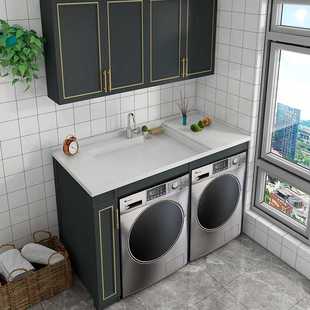新款直销太空铝阳台烘洗双机位洗衣柜台上盆滚筒洗衣机烘干机一体