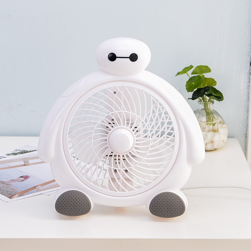 新款直销卡通大白迷你桌面台扇转页扇夏季小电风扇迷你风扇台式电