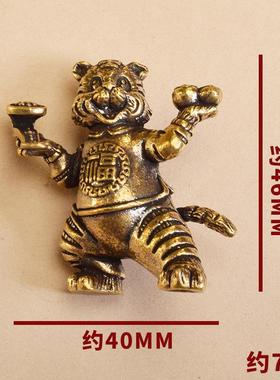 新款直销黄铜老虎摆件柿柿如意虎工艺品铜器景区地摊夜市庙会跑江