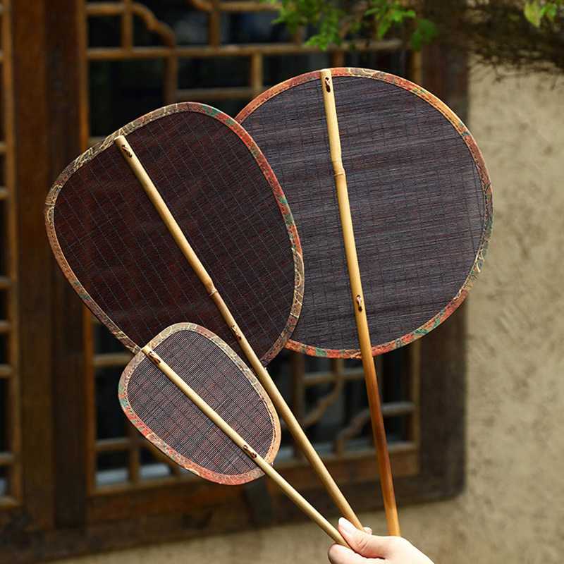 新款直销大漆竹编扇子宋风复刻手工青蓖扇夏季复古团扇汉服双面古