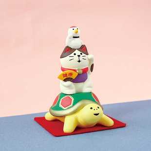 新款直销日式杂货zakka 新年春节家居猫咪树脂可爱小摆件礼品微缩