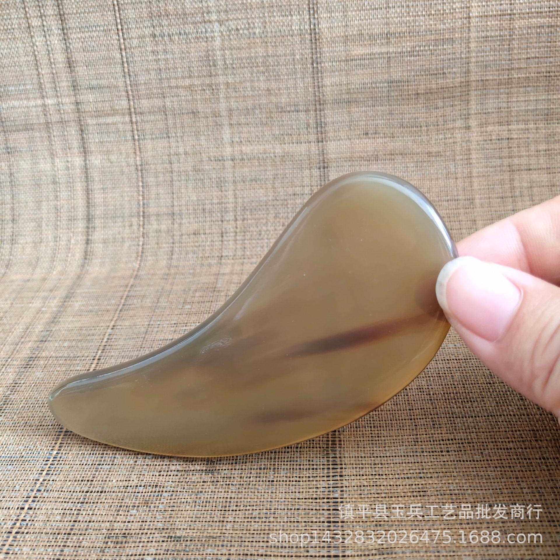 新款直销牛角刮痧板面部刮痧板四肢刮痧按摩牛角逗号刮痧片直播热