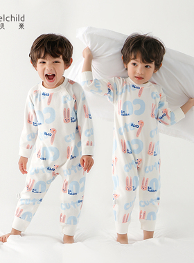 妙贝亲儿童连体睡衣春夏宝宝连身睡袋男女童婴儿连体衣家居空调服